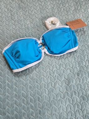 Bright Blue Bikini Top With Optional Straps